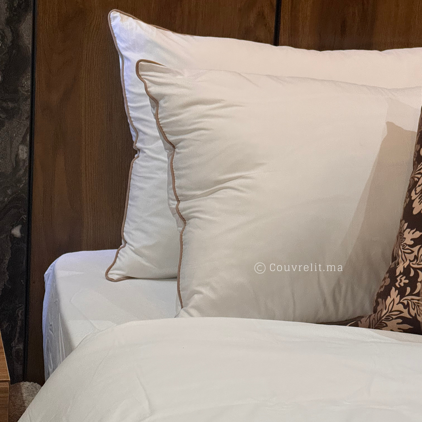 "Blanc,PASSEPOIL Taupe" Ensemble complet en 100% COTTON, REF: CVS00146