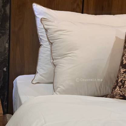 "Blanc,PASSEPOIL Taupe" Ensemble complet en 100% COTTON, REF: CVS00146