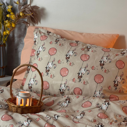 "Lapin Rose" Couverlit pour enfant pack complet  REF: CVK00340