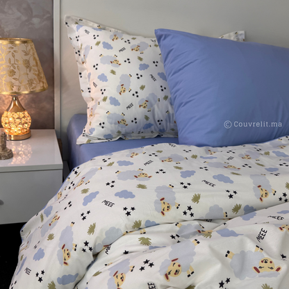 "Douce Nuit Mouton" – Parure de Lit Enfant 160×220 cm  REF: CVK00293