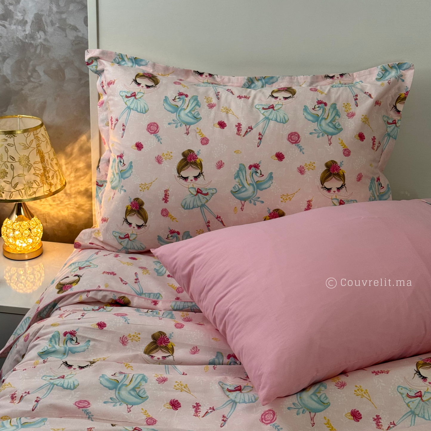"Ballet Rose" Couverlit pour enfant pack complet  REF: CVK00292