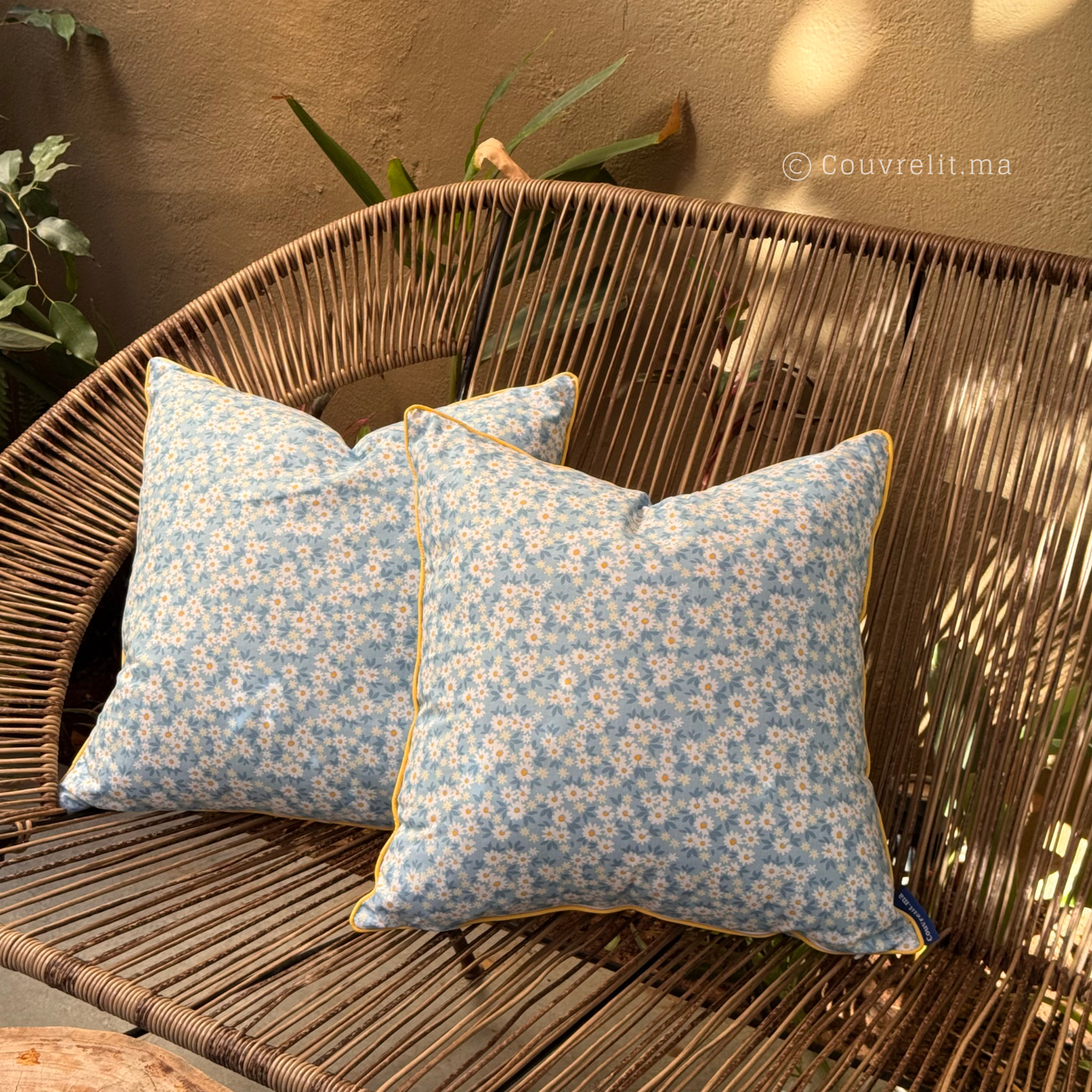 “Fleur de Ciel” Coussin de décoration 45x45 cm REF: CS0035