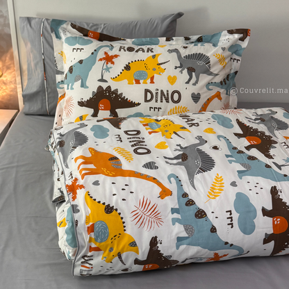 "DINO" – Parure de Lit Garçon 4 Pièces  REF: CVK00295
