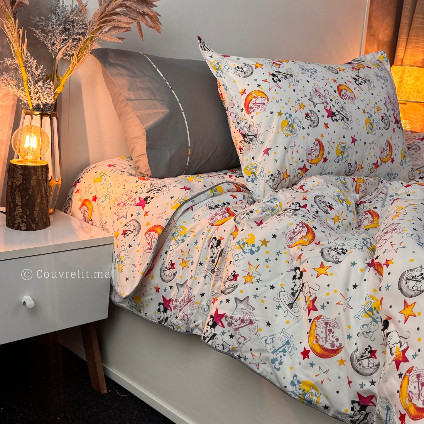 “MIKI GRIS” Couverlit pour enfant pack complet  REF: CVK00327