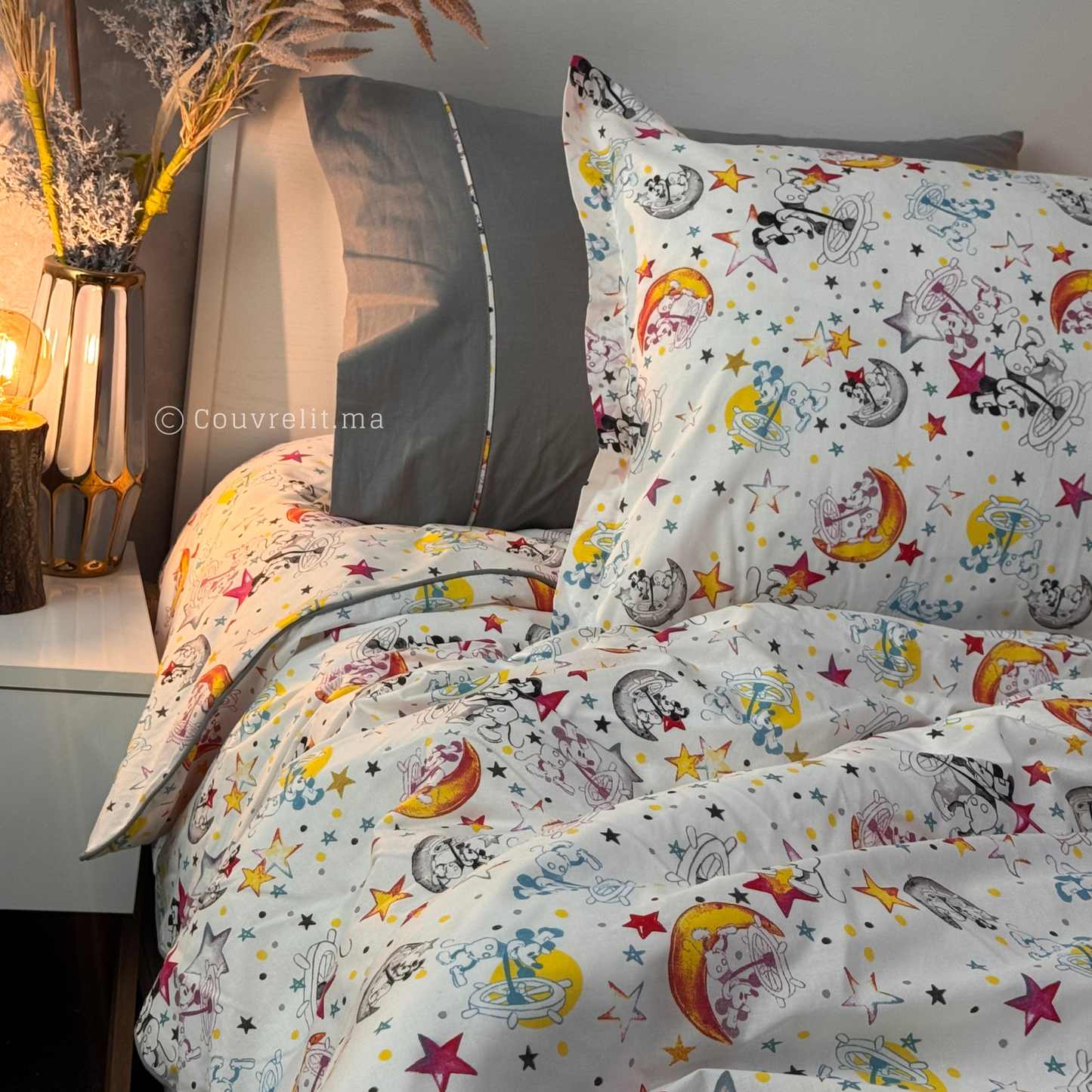 “MIKI GRIS” Couverlit pour enfant pack complet  REF: CVK00327