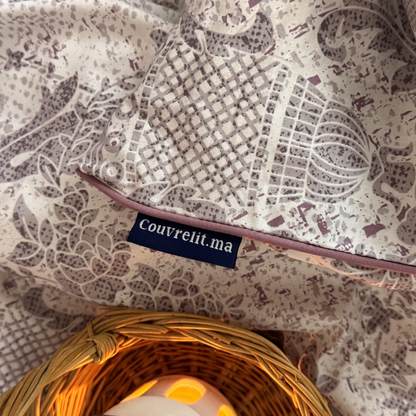 "Mauve Impérial" Ensemble housse de couette  – Collection Luxe Maison REF: CVM00328