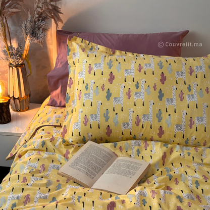 “Lama Soleil” Couverlit pour enfant pack complet  REF: CVK00329