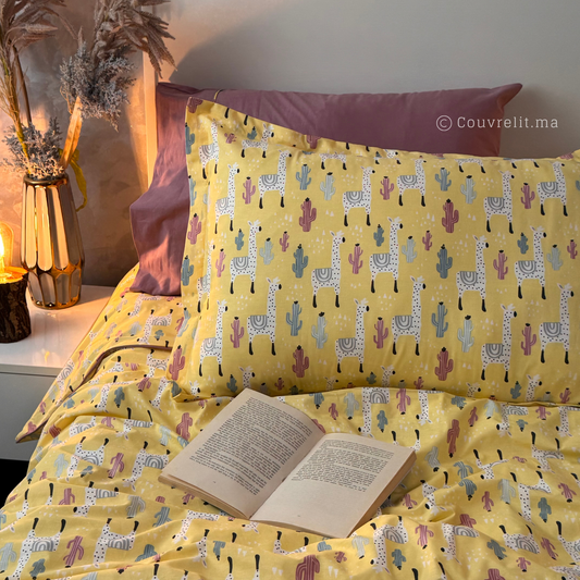 “Lama Soleil” Couverlit pour enfant pack complet  REF: CVK00329