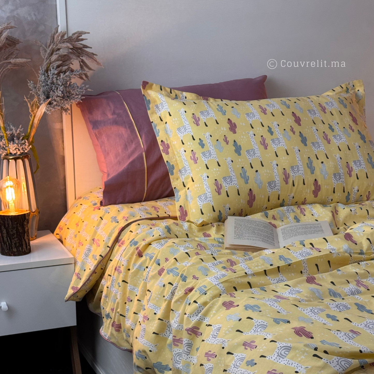 “Lama Soleil” Couverlit pour enfant pack complet  REF: CVK00329