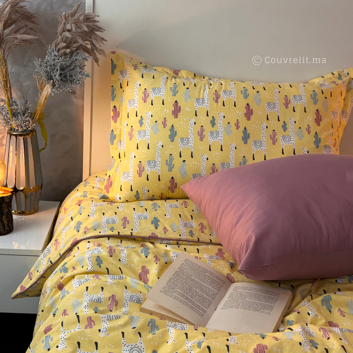 “Lama Soleil” Couverlit pour enfant pack complet  REF: CVK00329