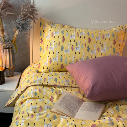 “Lama Soleil” Couverlit pour enfant pack complet  REF: CVK00329