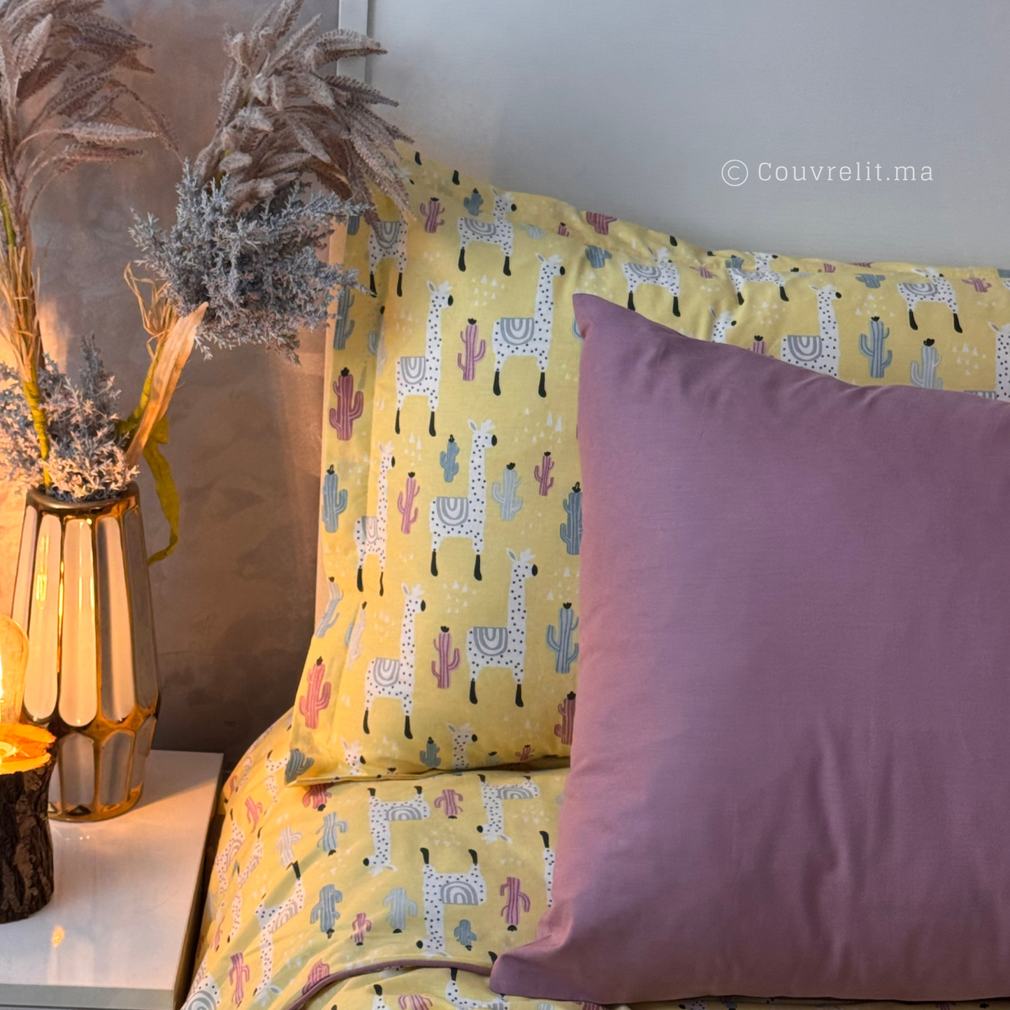 “Lama Soleil” Couverlit pour enfant pack complet  REF: CVK00329