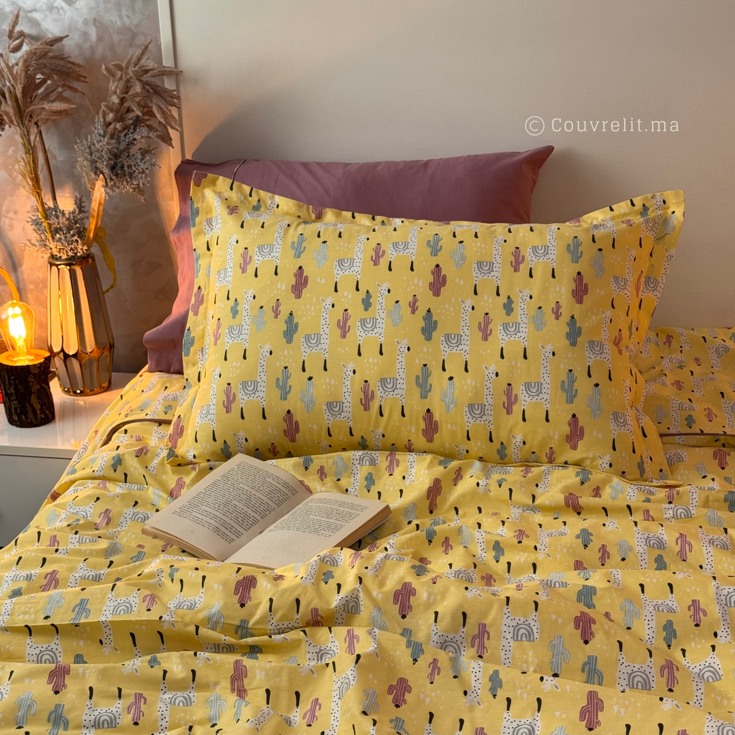 “Lama Soleil” Couverlit pour enfant pack complet  REF: CVK00329