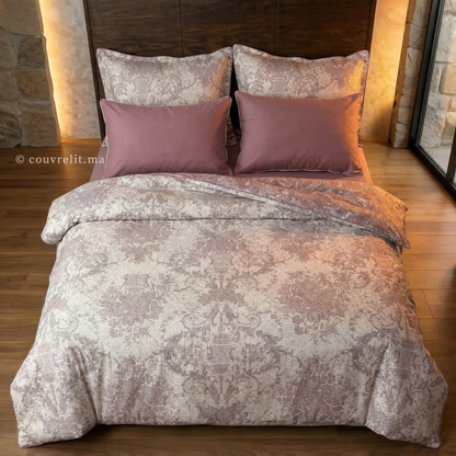 "Mauve Impérial" Ensemble housse de couette  – Collection Luxe Maison REF: CVM00328
