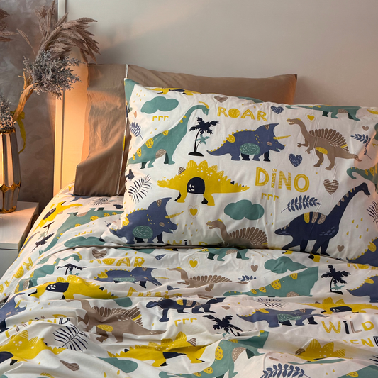 “Royaume Dino 🦕” Couverlit pour enfant pack complet  REF: CVK00330