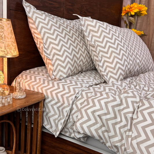 Zig & Chic – Parure de Lit Single 4 Pièces Poly-Cotton  Ref: CVT0298