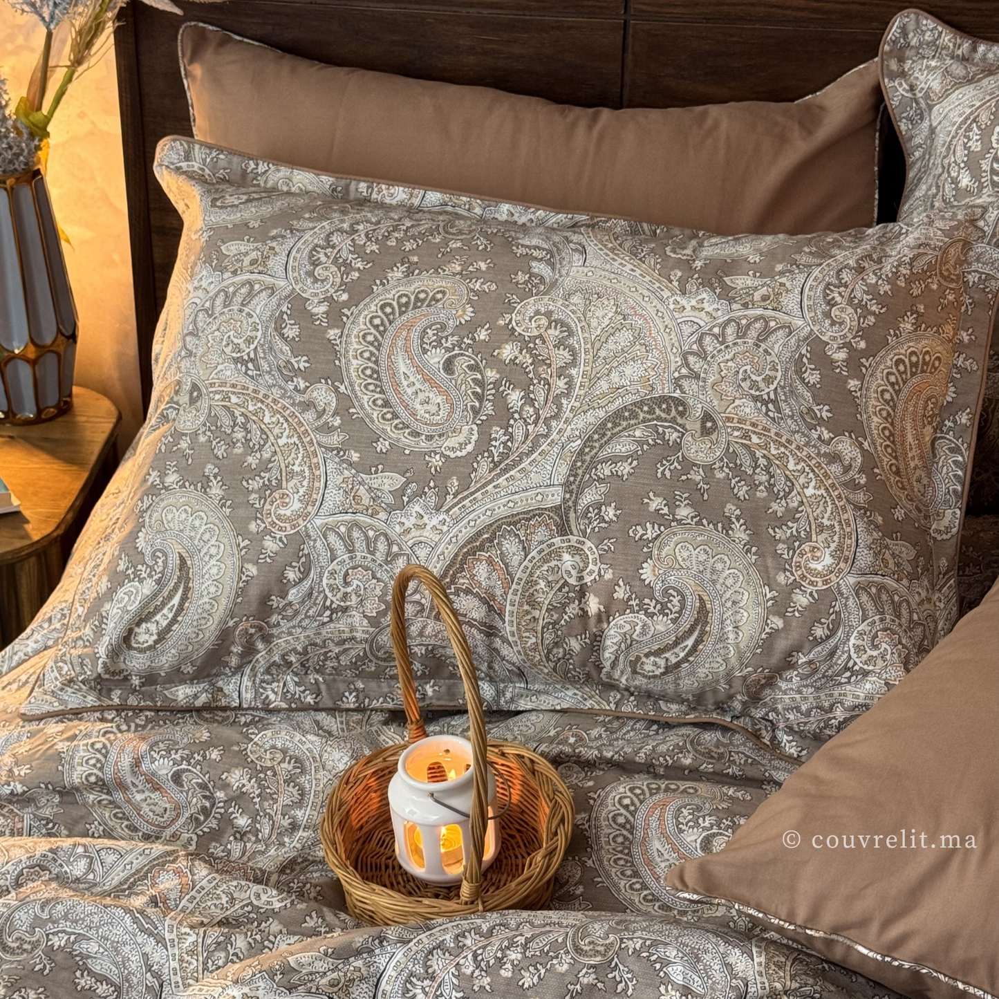 "Taupe Impérial" Ensemble housse de couette  – Collection Luxe Maison REF: CVM00329