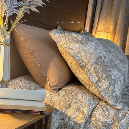 "Taupe Impérial" Ensemble housse de couette  – Collection Luxe Maison REF: CVM00329