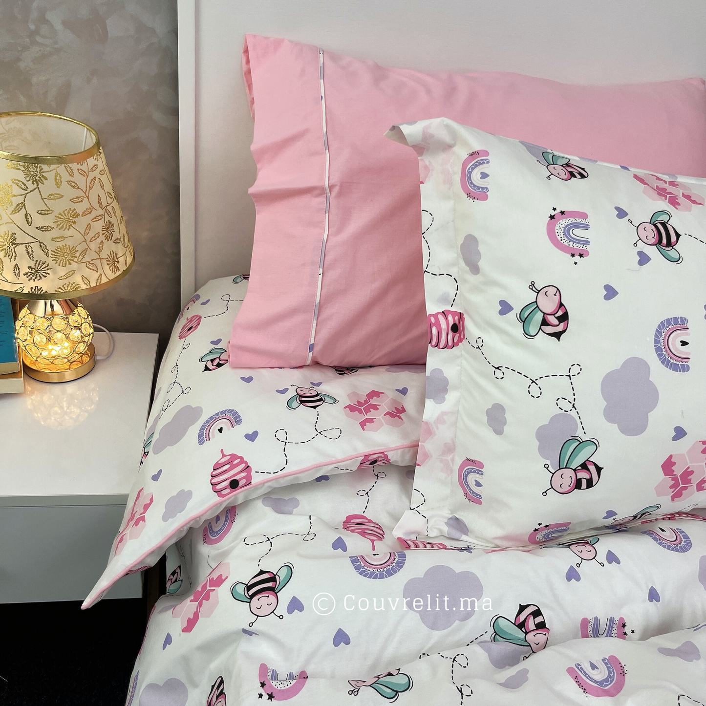 "Pink Honey" Couverlit pour enfant pack complet  REF: CVK00238