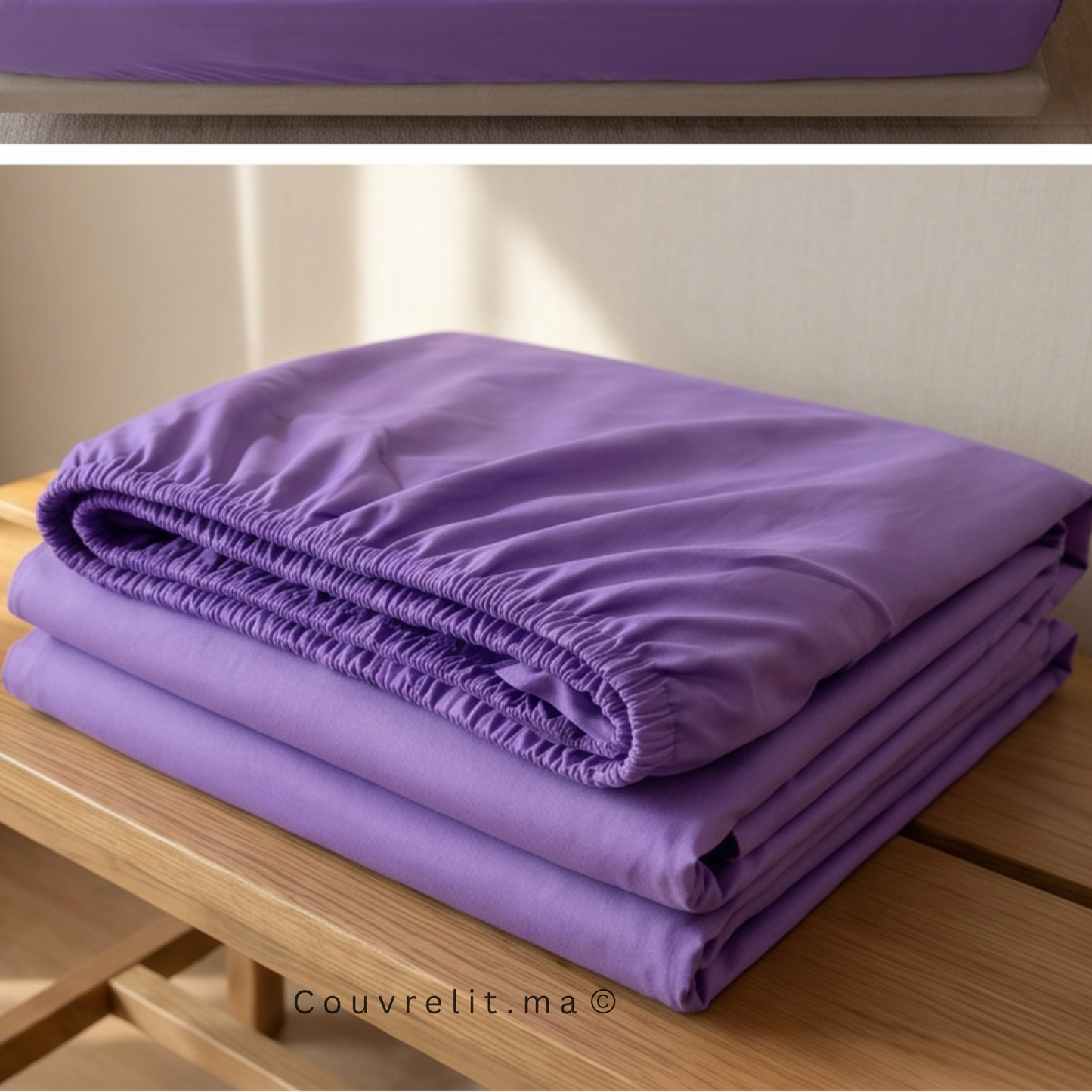 Drap Housse Sur Mesure – 100% Coton. MAUVE