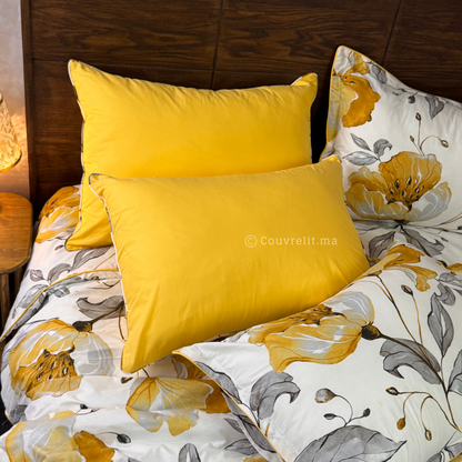 "Soleil d’Été" – Ensemble Parure de Lit Florale Complète, REF: CVM00304