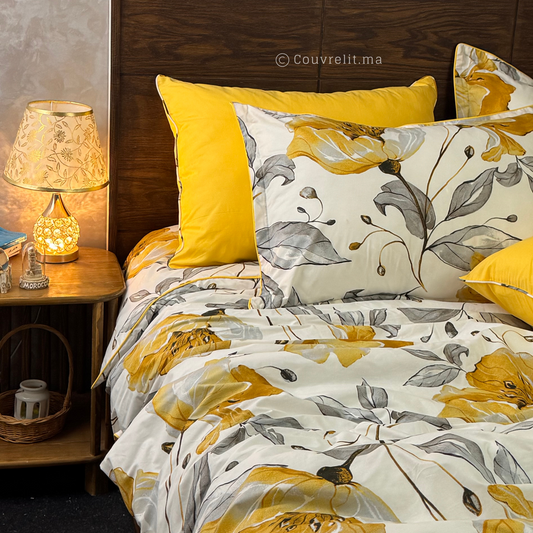 "Soleil d’Été" – Ensemble Parure de Lit Florale Complète, REF: CVM00304