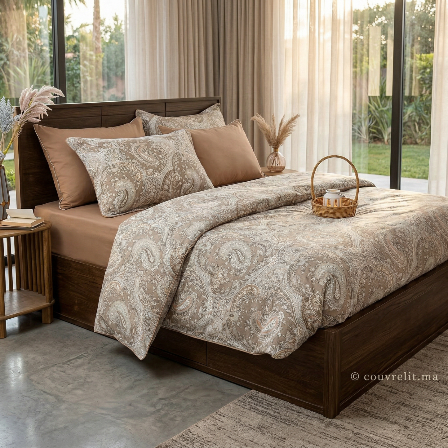 "Taupe Impérial" Ensemble housse de couette  – Collection Luxe Maison REF: CVM00329