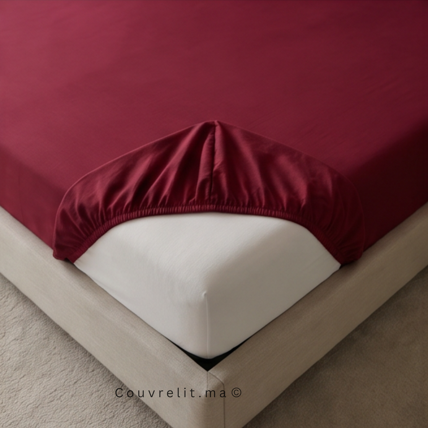 Drap Housse Sur Mesure – 100% Coton  || GRENAT