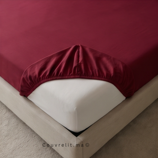 Drap Housse Sur Mesure – 100% Coton  || GRENAT