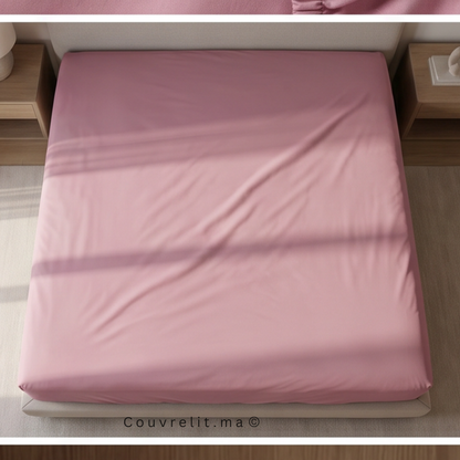 Drap Housse Sur Mesure – 100% Coton  || Mauve clair