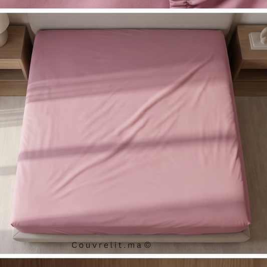 Drap Housse Sur Mesure – 100% Coton  || Mauve clair