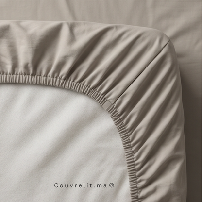 Drap Housse Sur Mesure – 100% Coton  || Gris Clair
