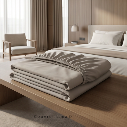 Drap Housse Sur Mesure – 100% Coton  || Gris Clair