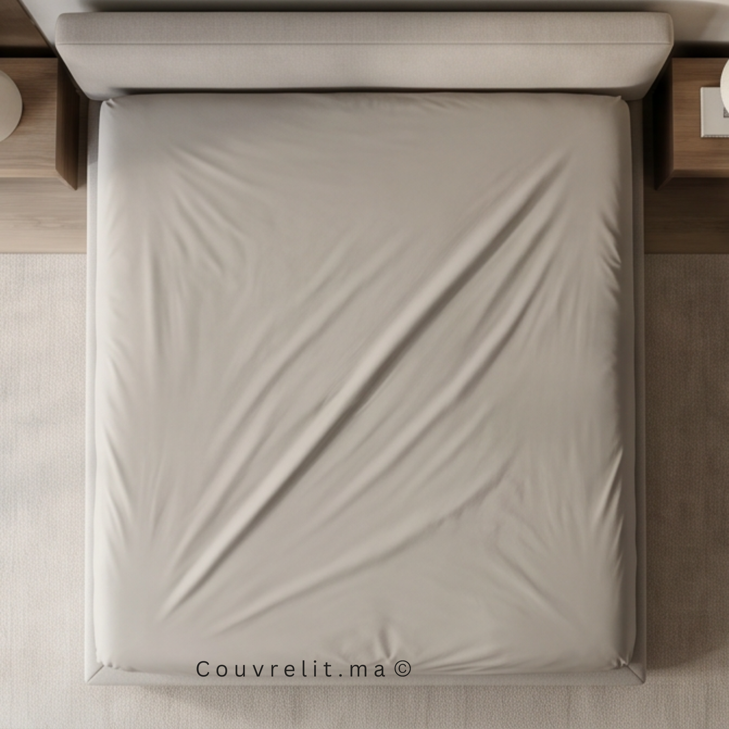 Drap Housse Sur Mesure – 100% Coton  || Gris Clair