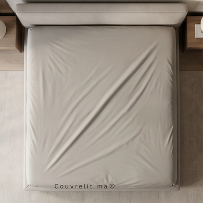 Drap Housse Sur Mesure – 100% Coton  || Gris Clair