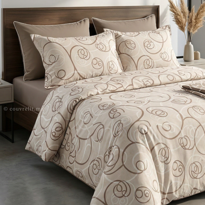 "Courbes Harmonie Taupe" Ensemble housse de couette – Collection Luxe Maison 🤎  REF: CVM00330