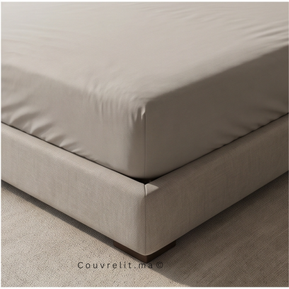 Drap Housse Sur Mesure – 100% Coton  || Gris Clair