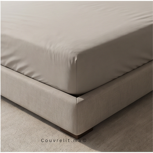 Drap Housse Sur Mesure – 100% Coton  || Gris Clair