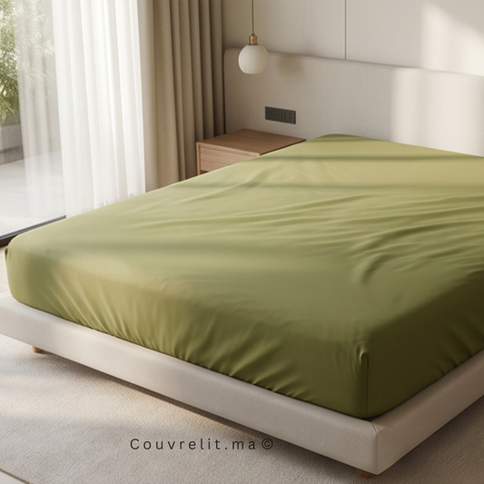 Drap Housse Sur Mesure – 100% Coton  || Vert Harmonie