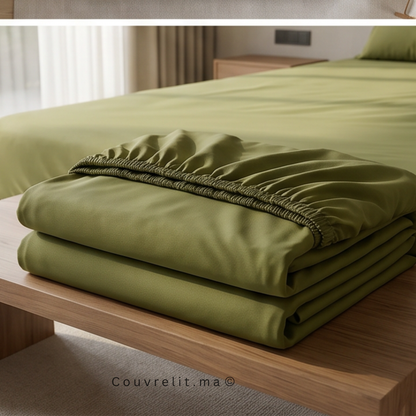Drap Housse Sur Mesure – 100% Coton  || Vert Harmonie