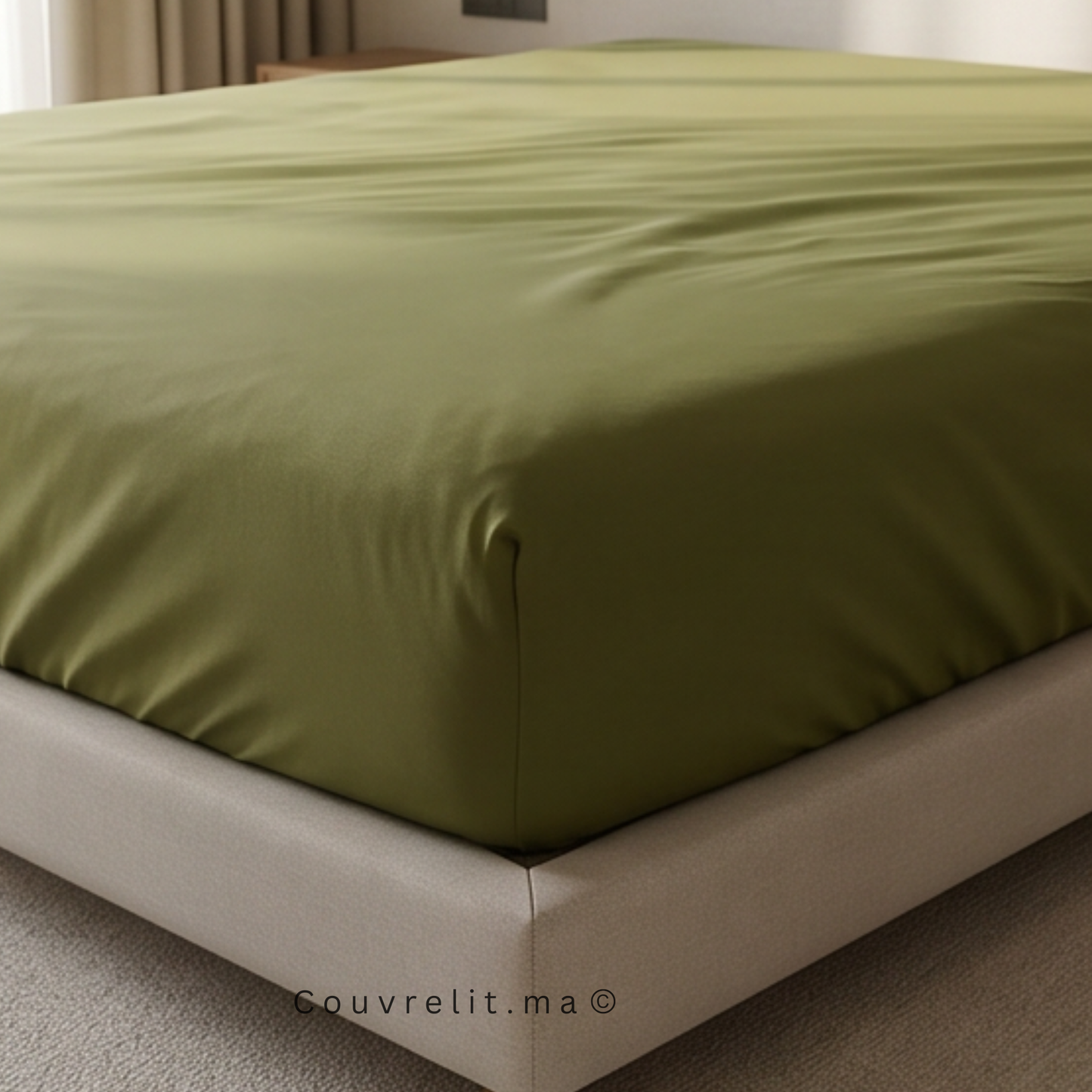 Drap Housse Sur Mesure – 100% Coton  || Vert Harmonie