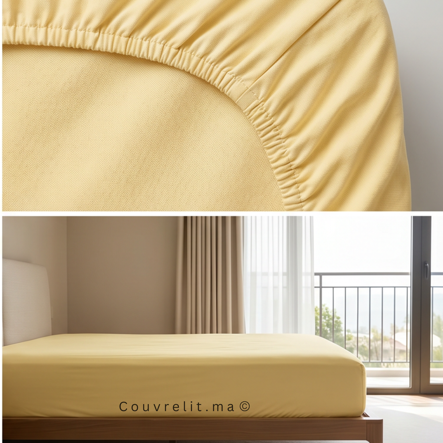 Drap Housse Sur Mesure – 100% Coton  || Sable Doré