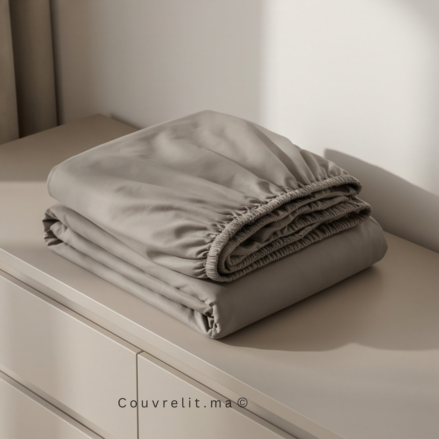 Drap Housse Sur Mesure – 100% Coton  || Gris Ardoise