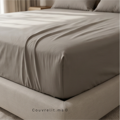 Drap Housse Sur Mesure – 100% Coton  || Gris Ardoise