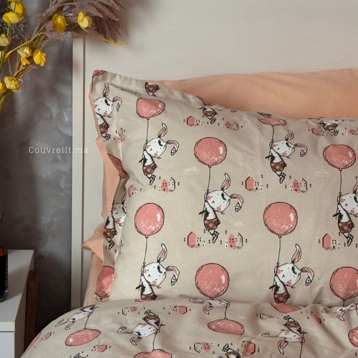 "Lapin Rose" Couverlit pour enfant pack complet  REF: CVK00340