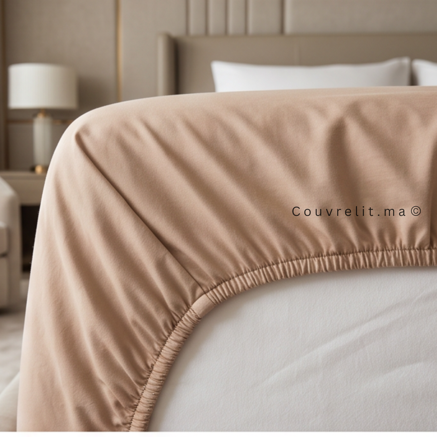 Drap Housse Sur Mesure – 100% Coton  || Beige