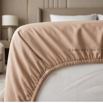 Drap Housse Sur Mesure – 100% Coton  || Beige