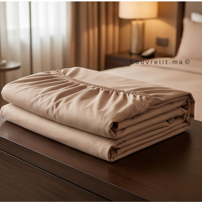 Drap Housse Sur Mesure – 100% Coton  || Beige
