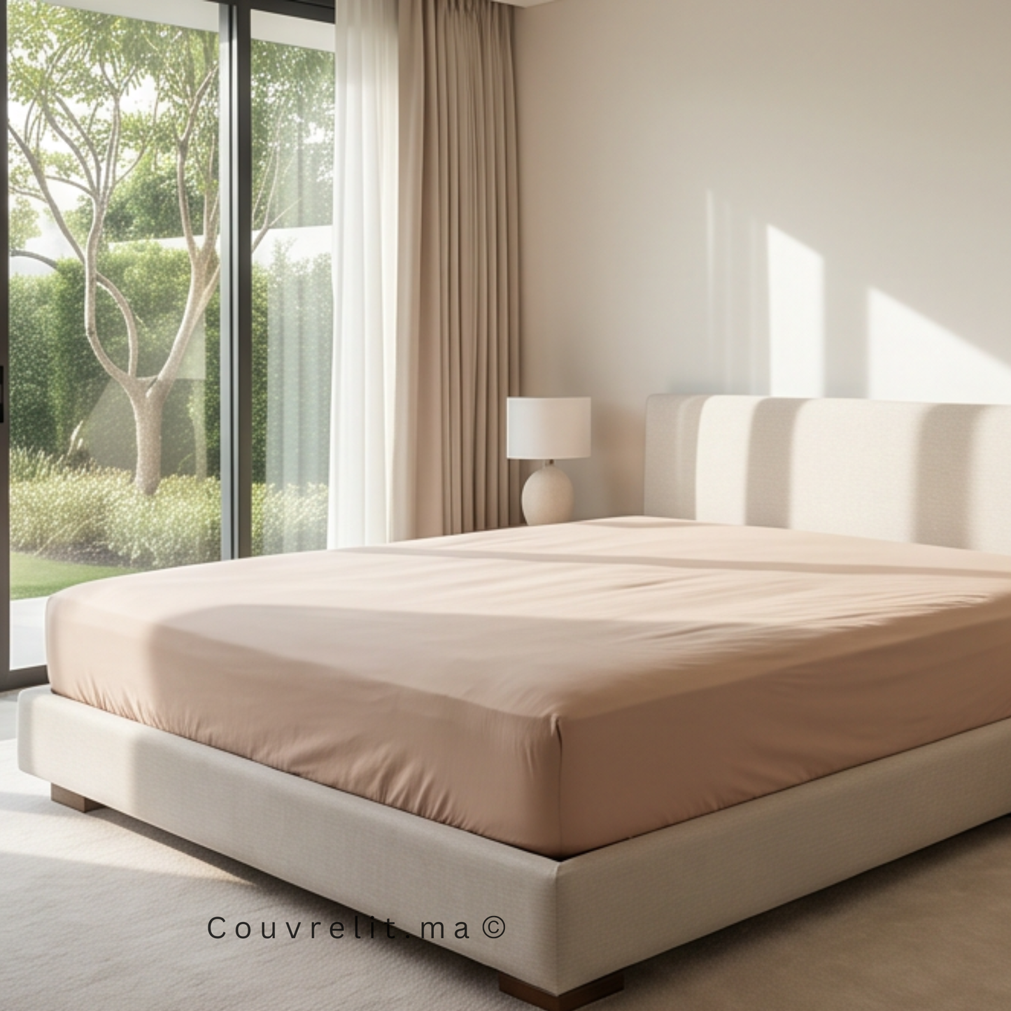 Drap Housse Sur Mesure – 100% Coton  || Beige