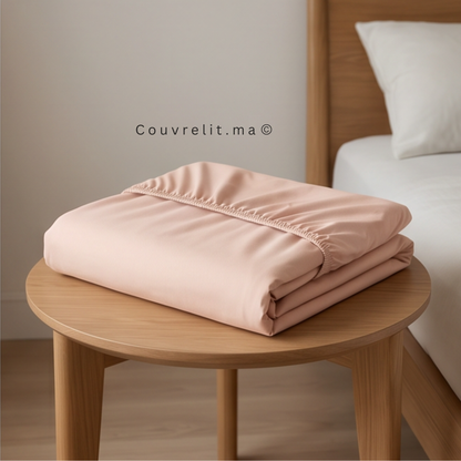 Drap Housse Sur Mesure – 100% Coton  || Pêche Poudrée [somon clair]